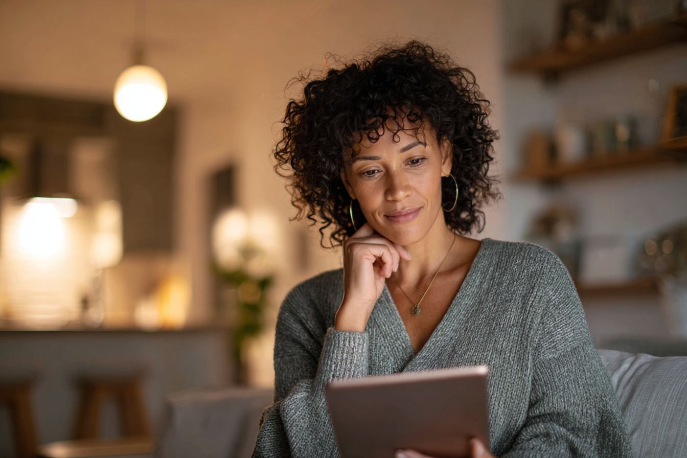 42-year-old woman on a telehealth call with a doctor